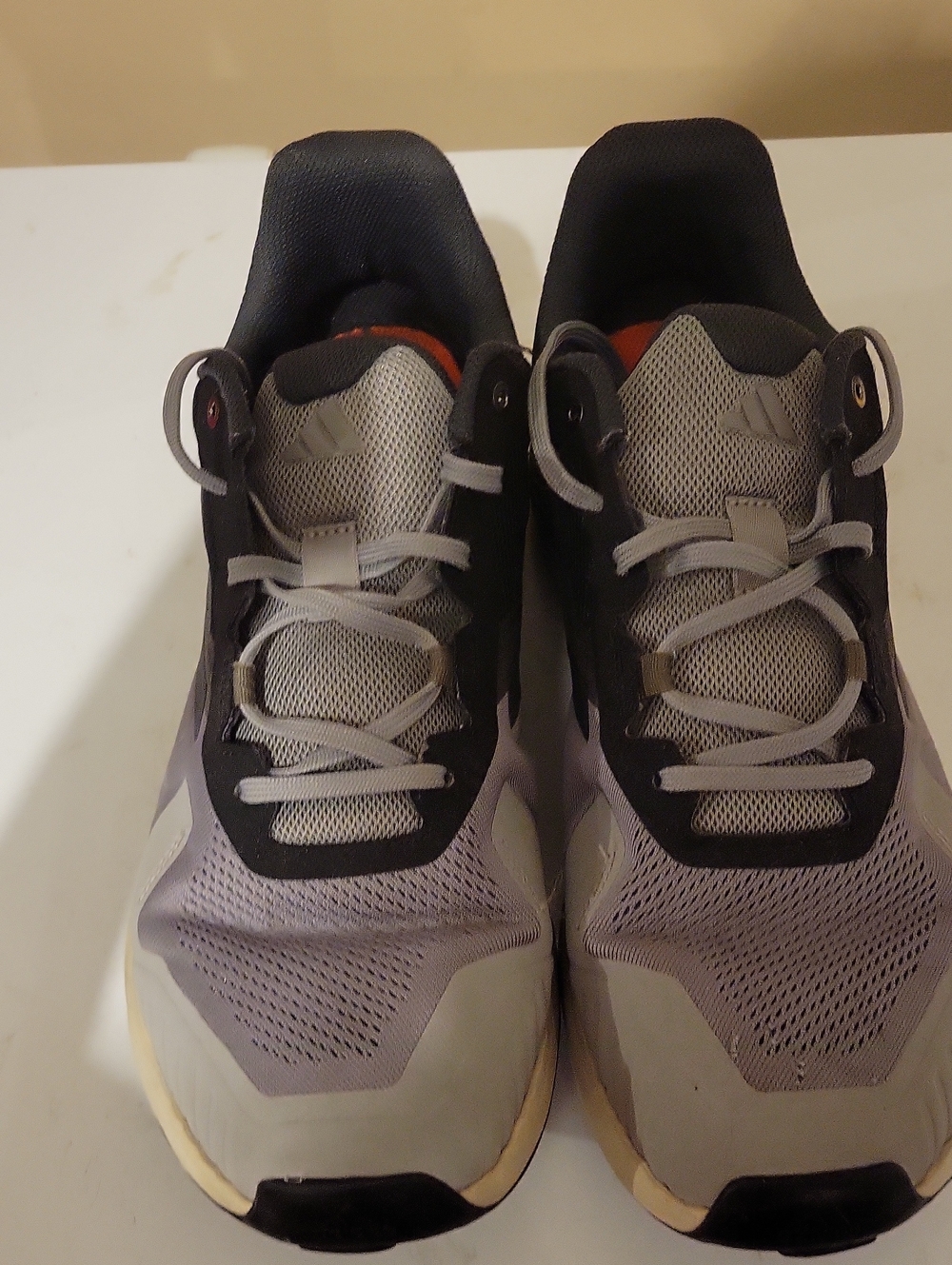 adidas Men's Sneakers in Gray and Black with Subtle Orange Accent